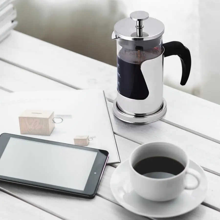 

Coffee Machine Portable Coffee Maker Kitchen Appliance 350ML 304 Stainless Steel & Glass Heat Resistant French Press