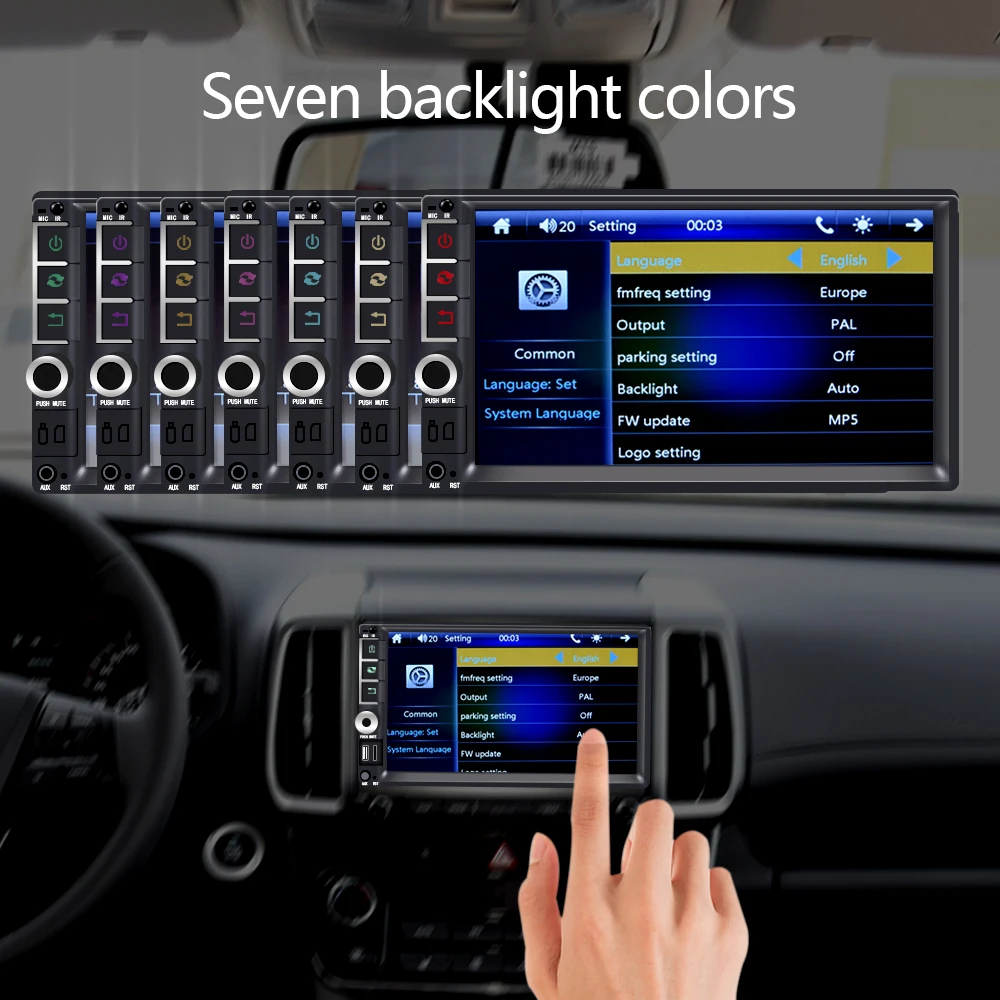 AMPrime автомобильный Радио 2din 7 &quotсенсорный Авторадио Mirrorlink мультимедийный плеер