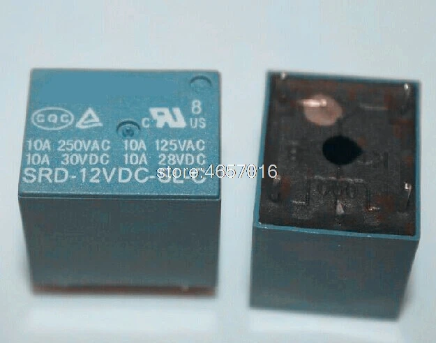 

Free shipping 10PCS 12V DC Power Relay SRD-12VDC-SL-C PCB
