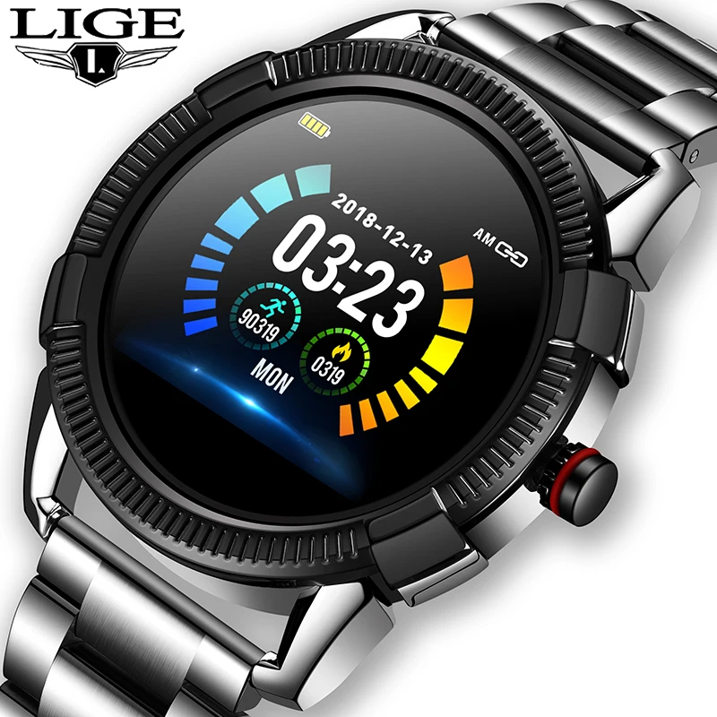 

LIGE smart watch Men IP67 Waterproof Fitness Tracker Sleeping Heart Rate Blood Pressure Monitor Pedometer Sport smartwatch +Box