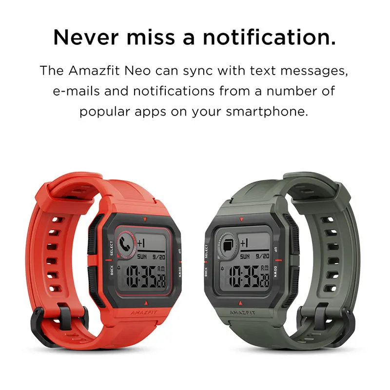 2020 New Amazfit Neo Smart Watch Bluetooth Smartwatch Heart Rate Tracking 28Days Battery Life 5ATM | Электроника