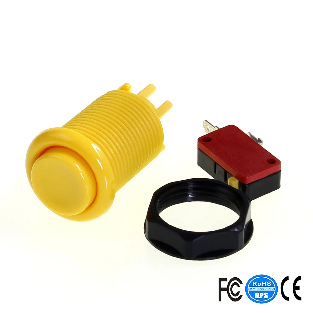 6 шт. оригинальная аркадная Кнопка фиолетовый Happ американский стиль длинный с