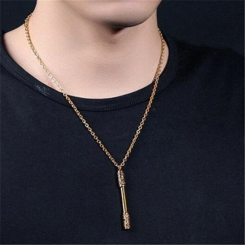 

Retro Monkey King Ruyi Golden Hoop Necklace Boy Domineering Couple Pendant Birthday Gift Party Jewelry Accessories Wholesale
