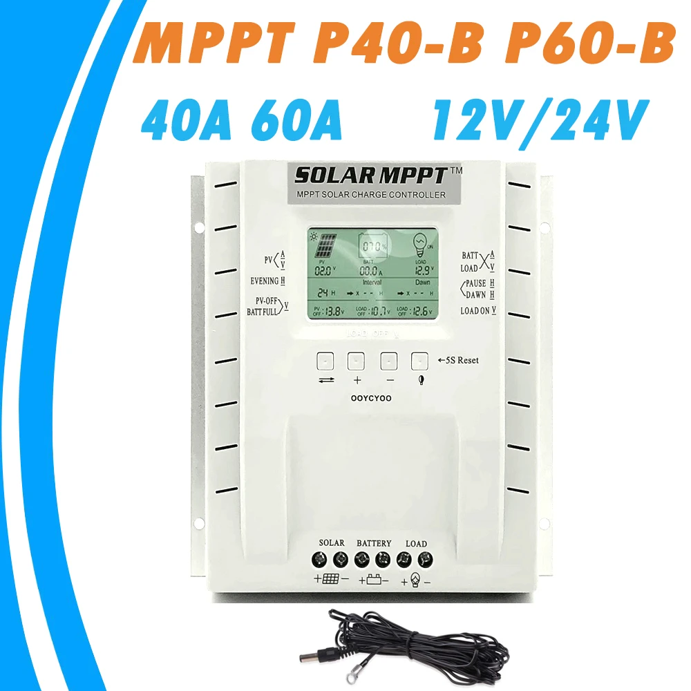PowMr 40A 60A MPPT контроллер солнечного заряда 12 В 24 в авто для макс. 100 солнечная панель