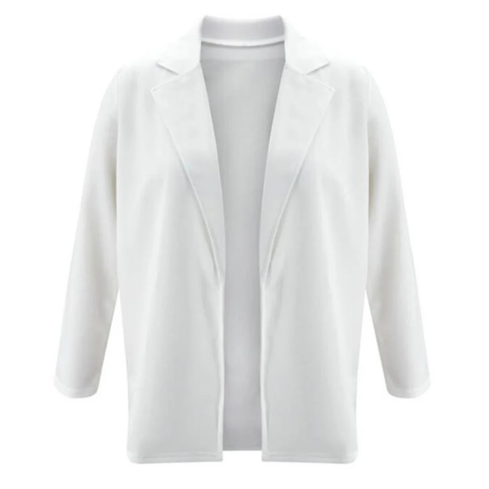 

Autumn Casual Women Commuter Suit Coat Solid Blazer Office White OL Tops Jacket Slim Black Blazers Female Business Work Clothes