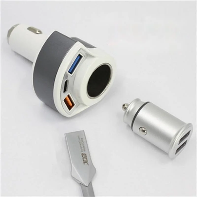

QC3.0 car cigarette lighter dual USB fast charging car truck 12V 3A cigarette lighter truck PD car charger mobile phone charging