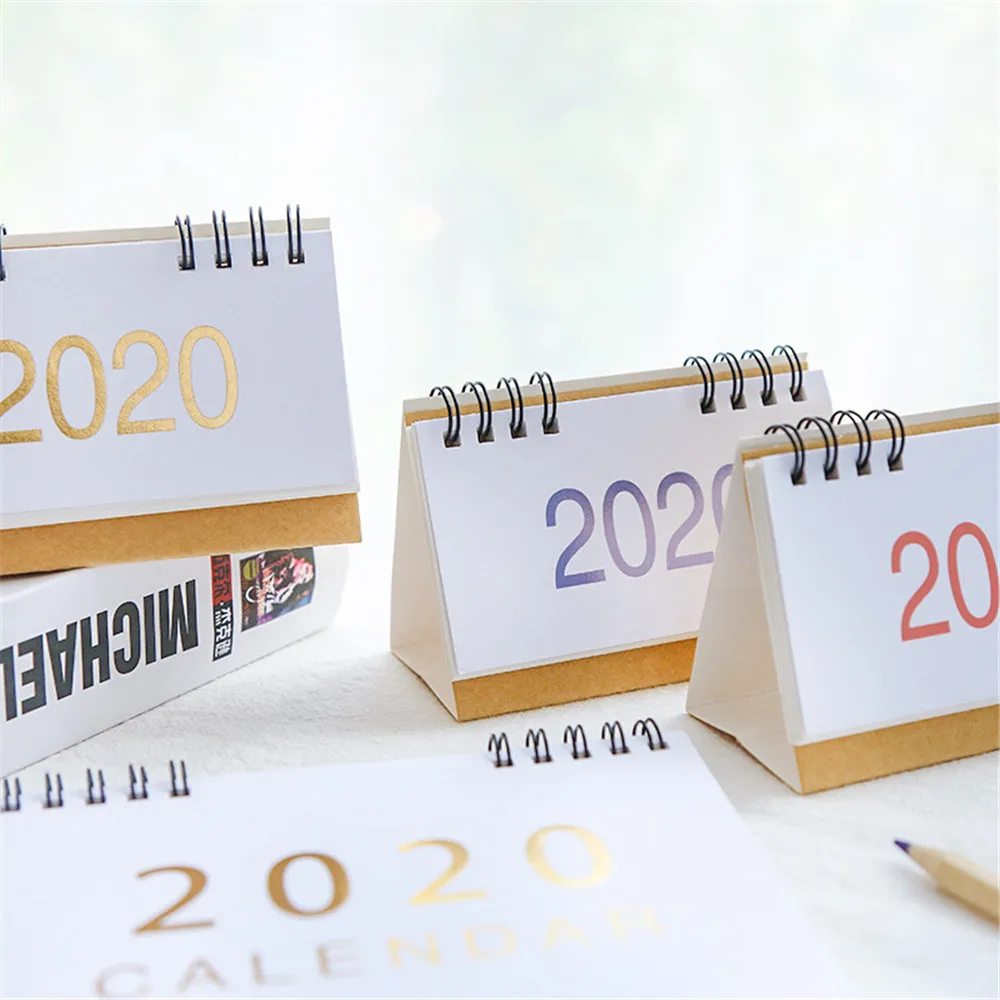 1 шт. крафт-бумага 2020 Настольный календарь S/M/L бумага двойной ежедневный