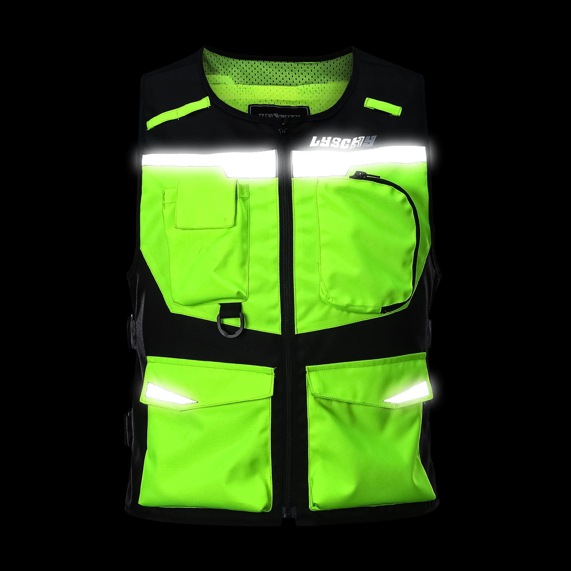 LYSCHY Motorcycle Vest Moto Motorbike Waistcoat Clothing Motocross Racing Touring Night Riding Reflective Jacket Vest+CE Pads | Автомобили