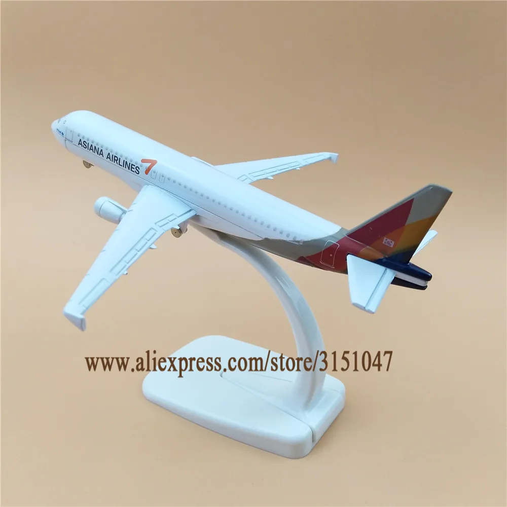 Модель самолета из металлического сплава 16 см Корейская модель Asiana Air A320 Airways Airbus
