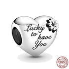 Новый бусины из стерлингового серебра 925 Heart  Клевер Шарм DIY ювелирных украшений, драгоценные бусины, подходят к оригинальным, соответственные Европейской Пандоре обаятельные браслеты ювелирные изделия 2021