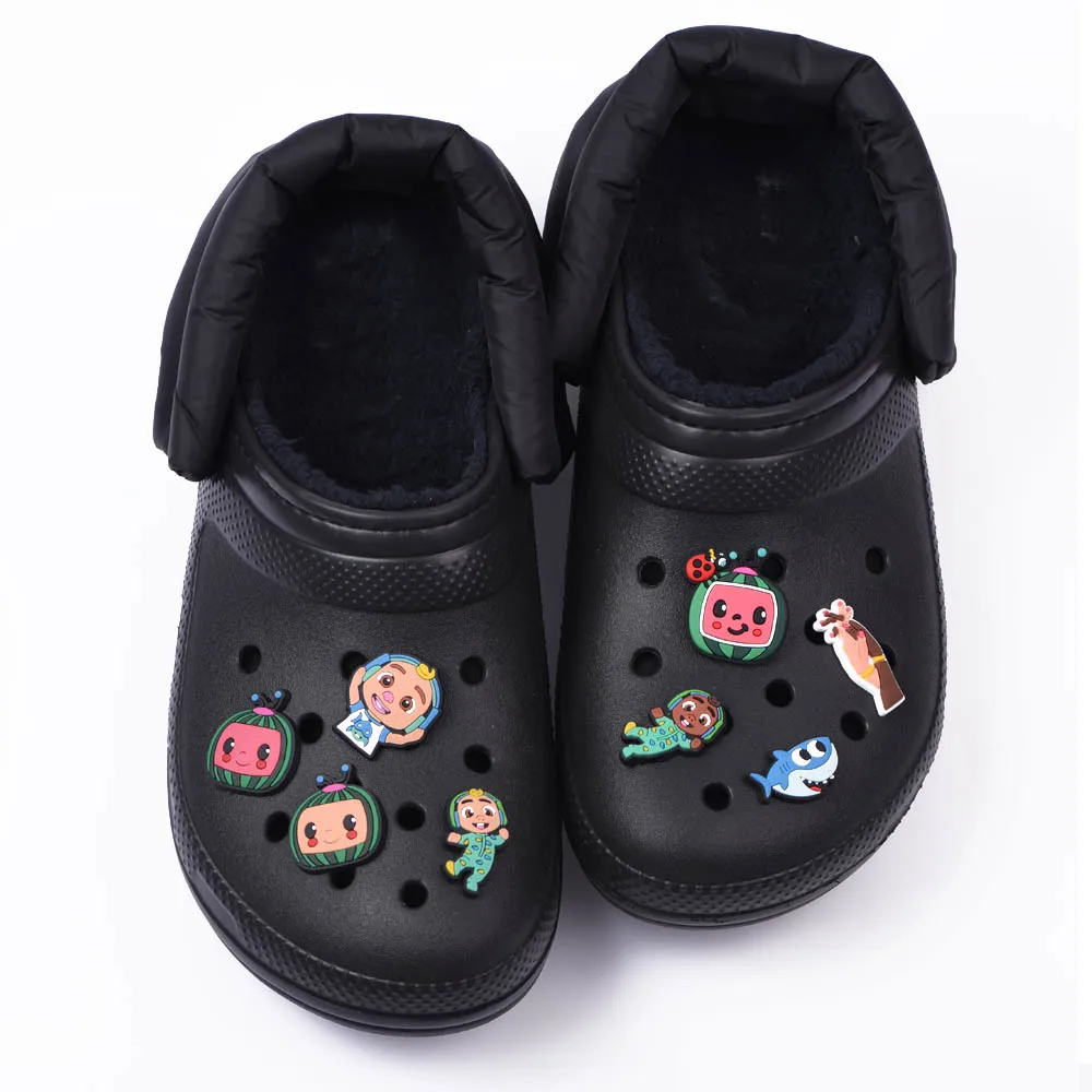 

10 Pcs / Pack Glow in thr Dark Croc Shoes Charms Cartoon Baby Watermelon Decorations Shark Bracelet Accessories Black Girl Magic