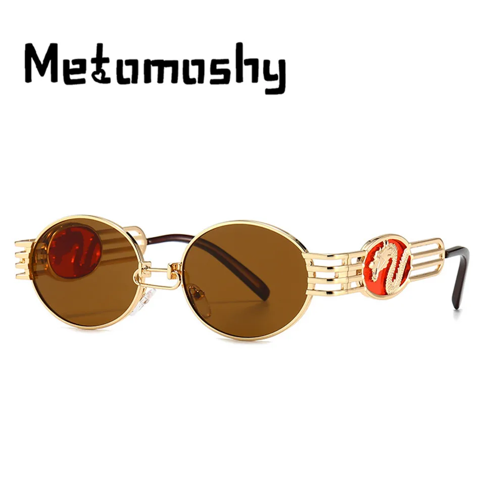 Новинка 2020 Круглые Солнцезащитные очки для мужчин и женщин в стиле стимпанк с