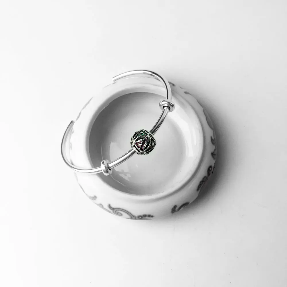 Цепочка из серебра 925 пробы с чешским разноцветным кубическим цирконием|Бусины| |