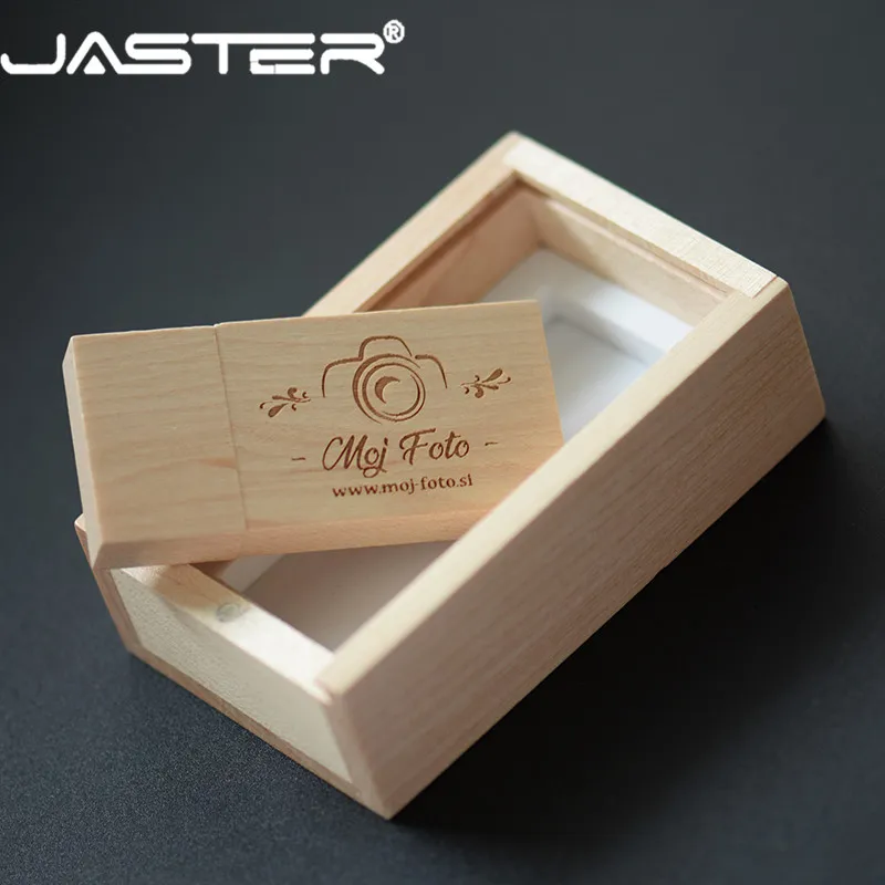 JASTER акция (более 10 шт. бесплатный логотип) креативный деревянный usb + коробка