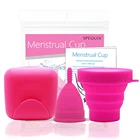 Медицинская силиконовая чашка для женщин, многоразовая менструальная чаша, менструальные прокладки, Женская гигиена с коробкой Traval