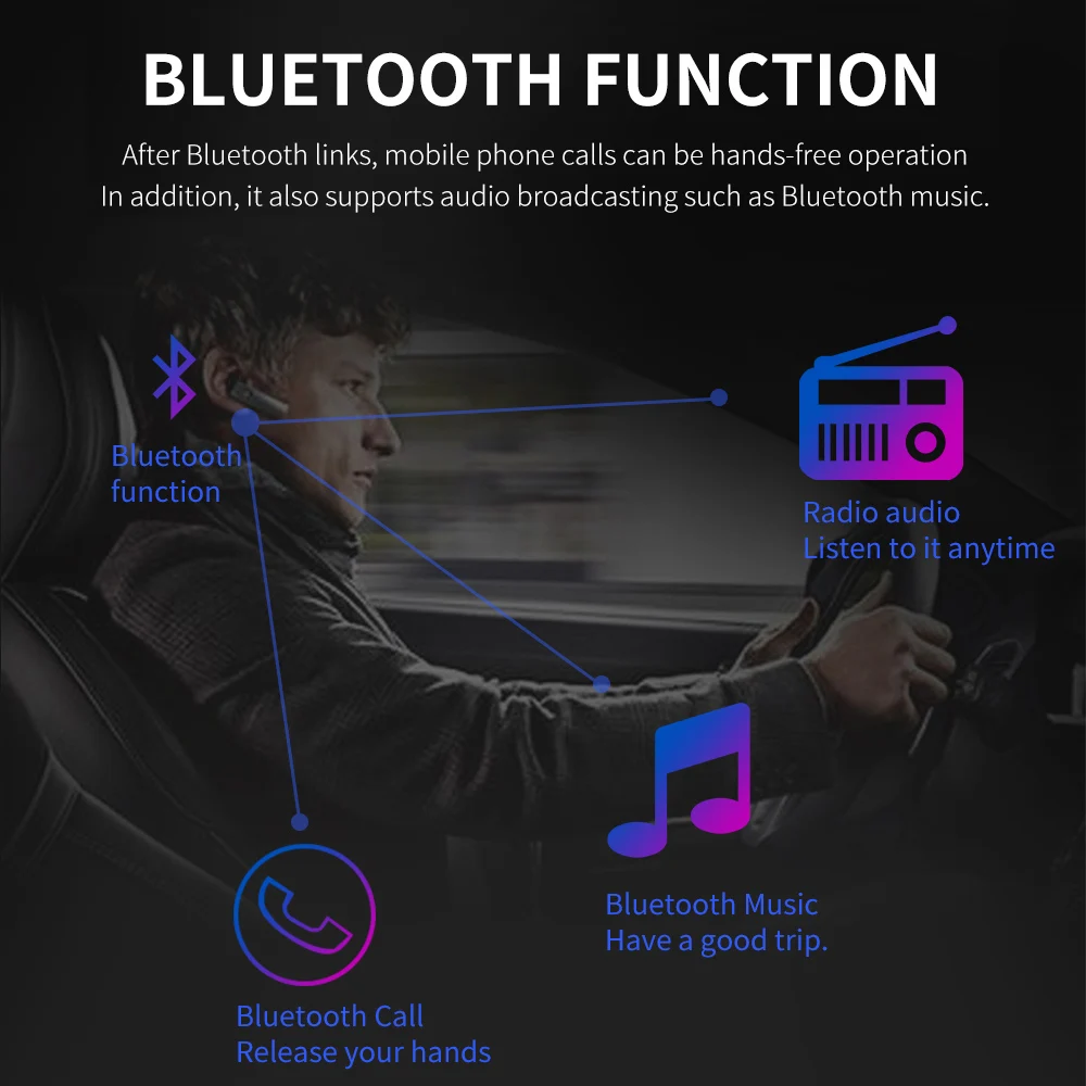 Стереопроигрыватель 7805C с поддержкой быстрой зарядки USB Bluetooth аудио и видео 1 Din