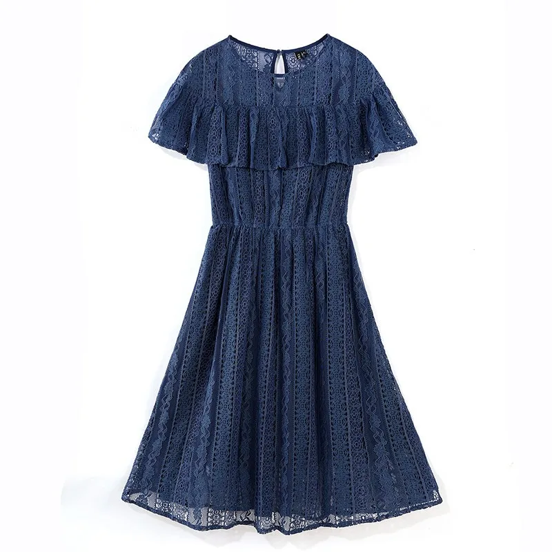 

Pastel Elegant Vestidos Trendy Lace Splicing Robe Pull Sexy Vacation Plus Size Dress Women A-line Summer Dress Women Clothes