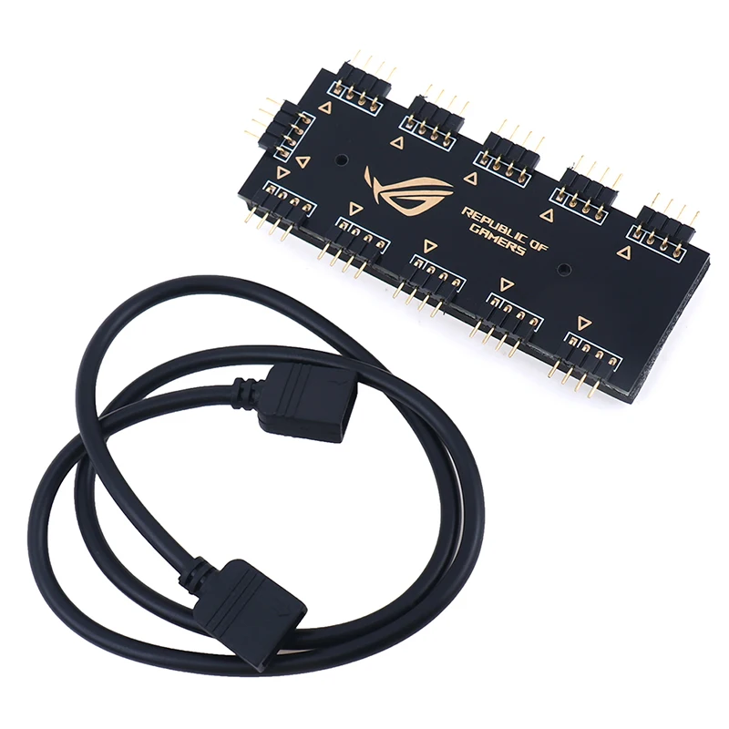 

10 RGB Synchronization HUB Splitter Extension Cable 12V 4IN Interface