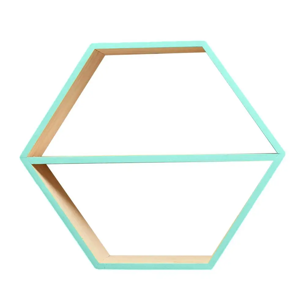 Hexagonal Green Скандинавском стиле деревянная полка стойка для хранения шестиугольный сотовый настенные полки для детской комнаты украшения реквизит для фотосессии - Цвет: Hexagonal Green