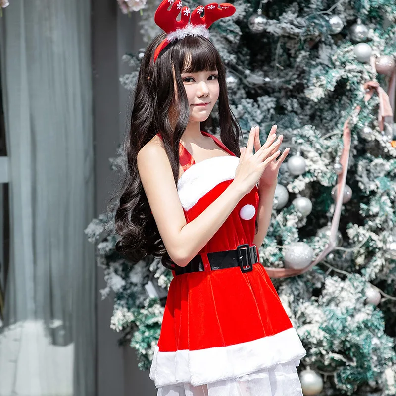2019 Рождество костюм шаль платье-плащ наборы для женщин красный бархат Милая