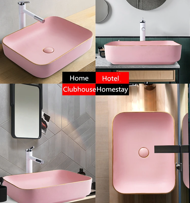 Розовая креативная раковина из Пномпеня с одной чашей над счетчиком