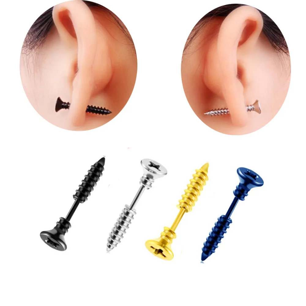 2 шт./лот красочные хирургические серьги гвоздики из нержавеющей стали Серьги