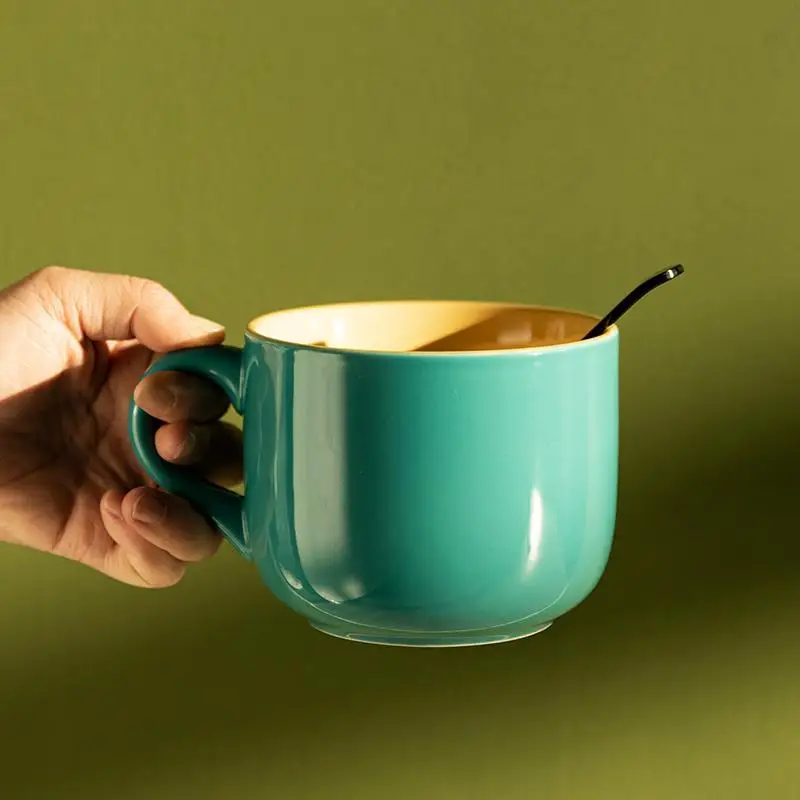 Новые популярные кружки 650 мл керамическая кофейная чашка карамельного цвета