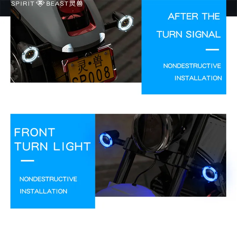 SPIRIT BEAST Retro LED Motorcycle Turn Signals Light For Universal CB1000R CM 500 CB1100R Tail Blinker