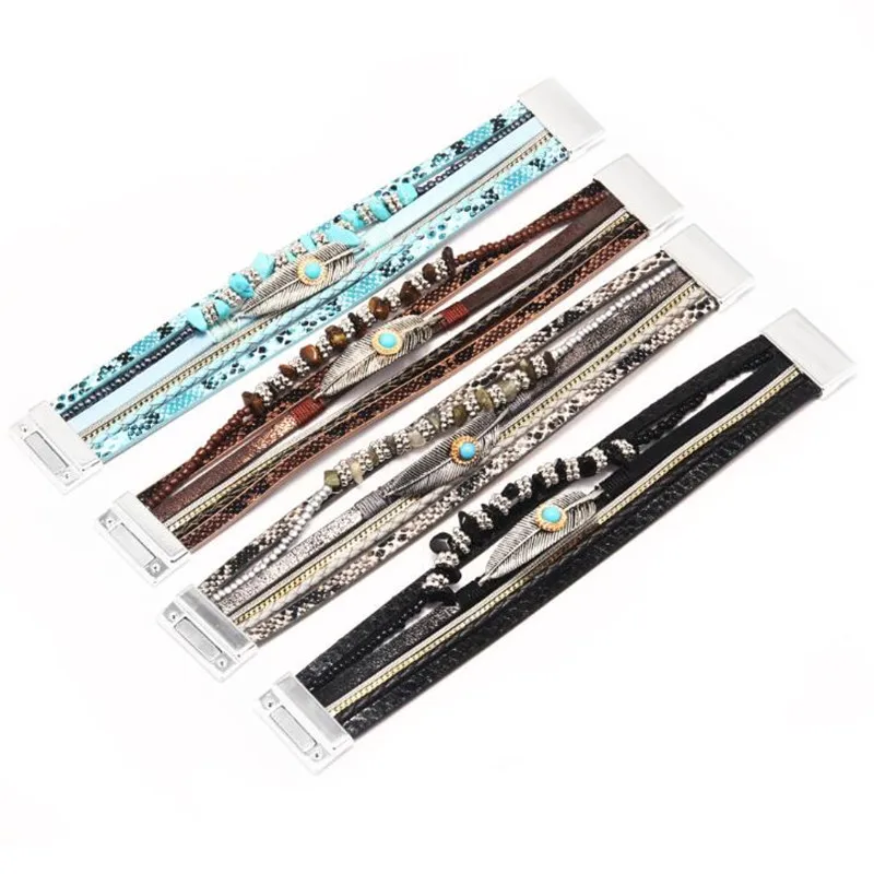 Многослойные женские браслеты DIEZI в Корейском стиле подарочные из искусственной