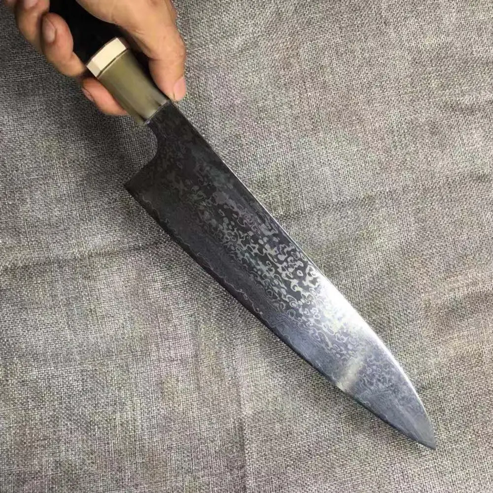 Нож шеф-повара Дамасская сталь кухонный инструмент Острый японский santoku knfie