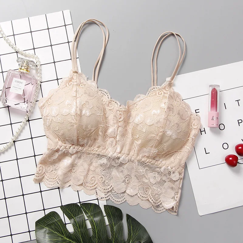 skin Топ-труба, лето, женское кружевное сексуальное красивое нижнее белье, Женский Белый укороченный топ, летний короткий кружевной топ, праздничный укороченный топ с бюстгальтером - Цвет: skin