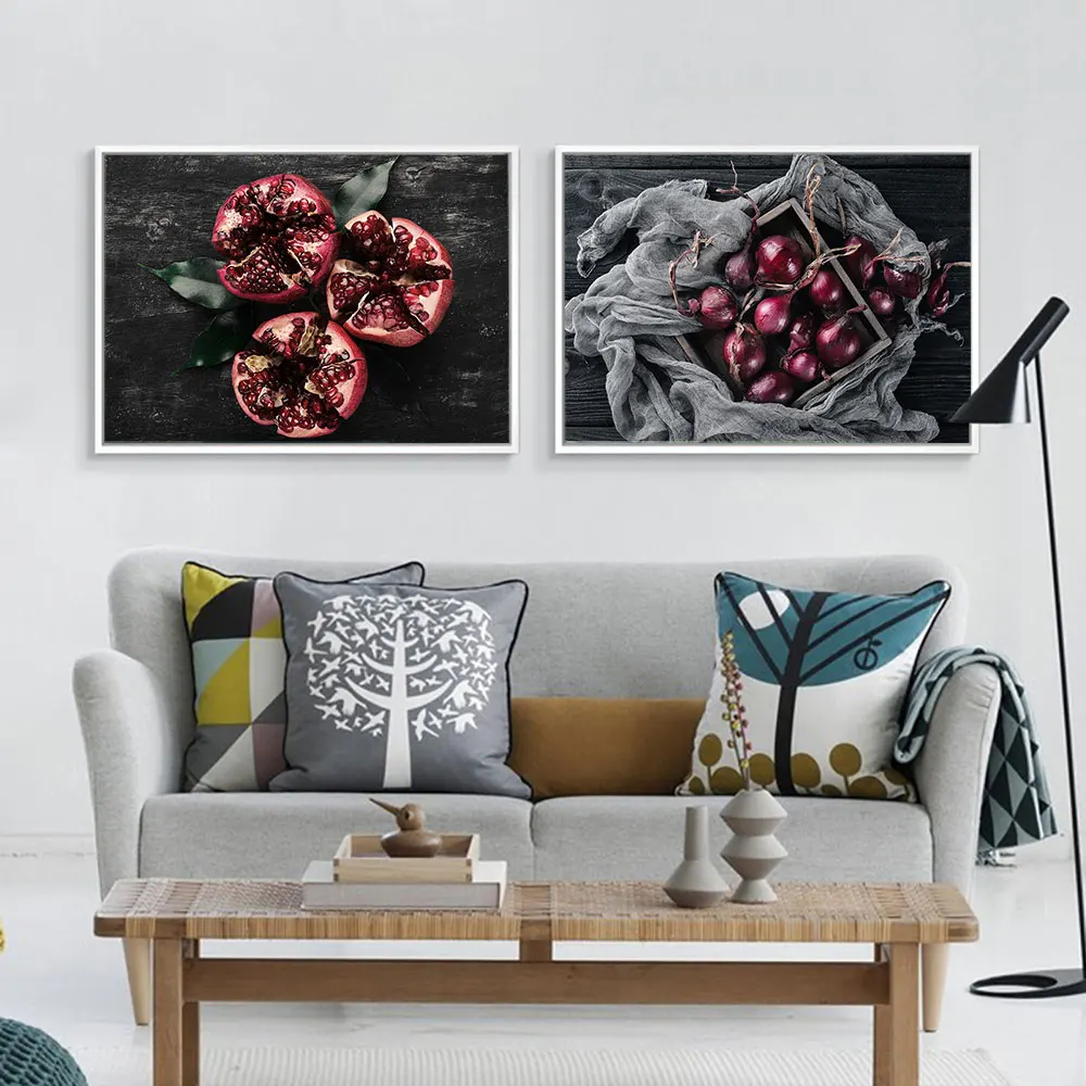 Скандинавский художественный постер с фруктами семейная наклейка Настенная