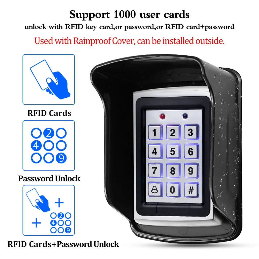 Полный комплект детской водонепроницаемой металлической RFID-клавиатуры +
