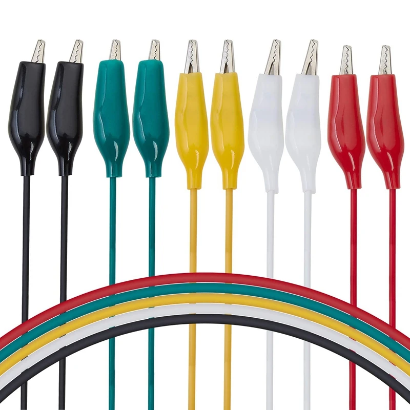

10 Colorful Alligator Clip Test Lines Double-Ended Alligator Clip Test Lines Medium Power Test Line Length 20.5 Inches