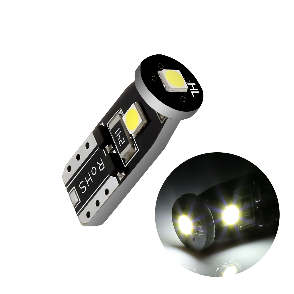 

10pcs T10 3030 3 SMD W5W CANBUS ERROR FREE White LED Lights 168 194 2825 Bulbs 6000K-6500K Commonly used in cars lamps