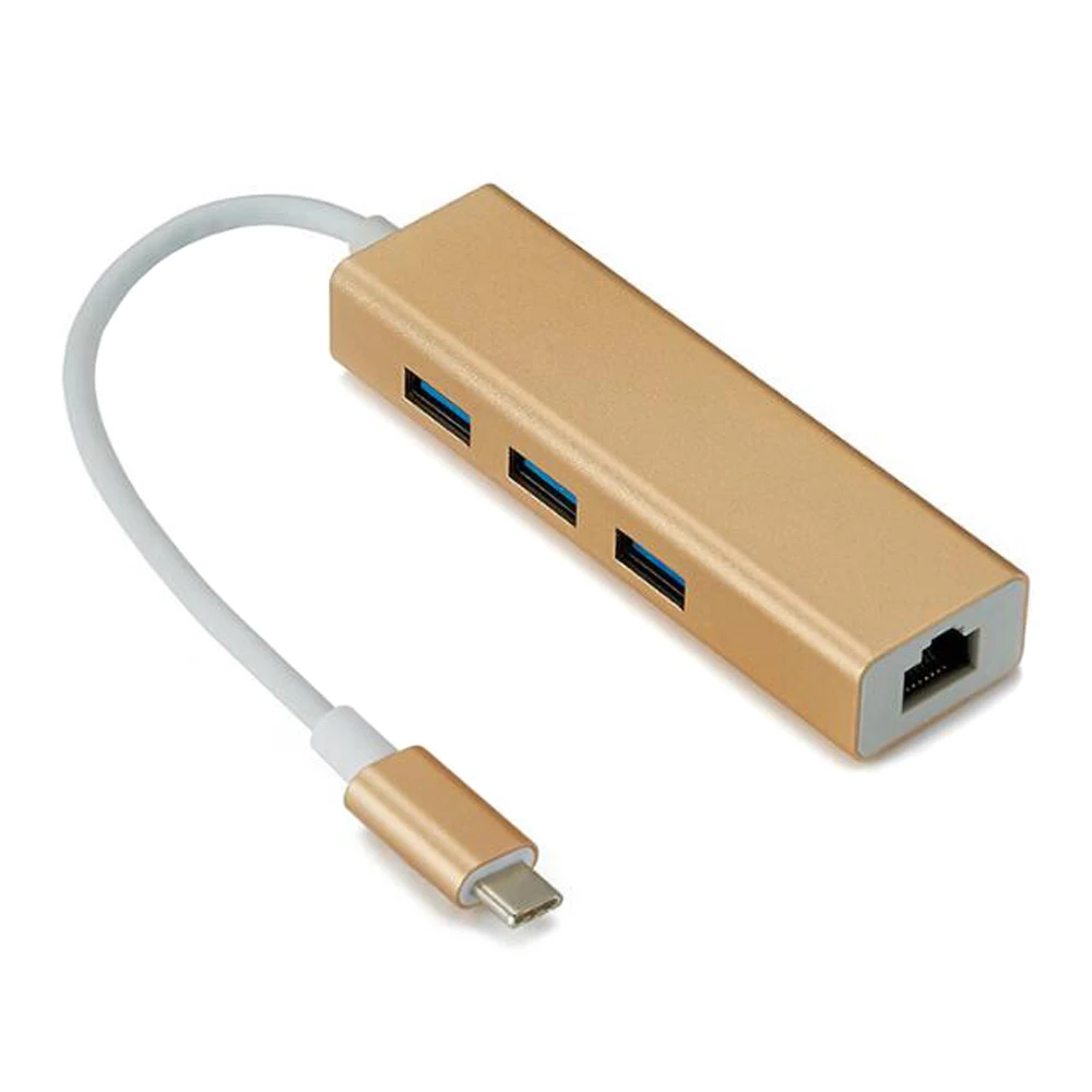 USB 3,1 USB-C Тип C 10/100 Мбит/с Gigabit Ethernet Rj45 сетевой адаптер с 3 портами(стандарт 3,0 сетевая карта для MacBook