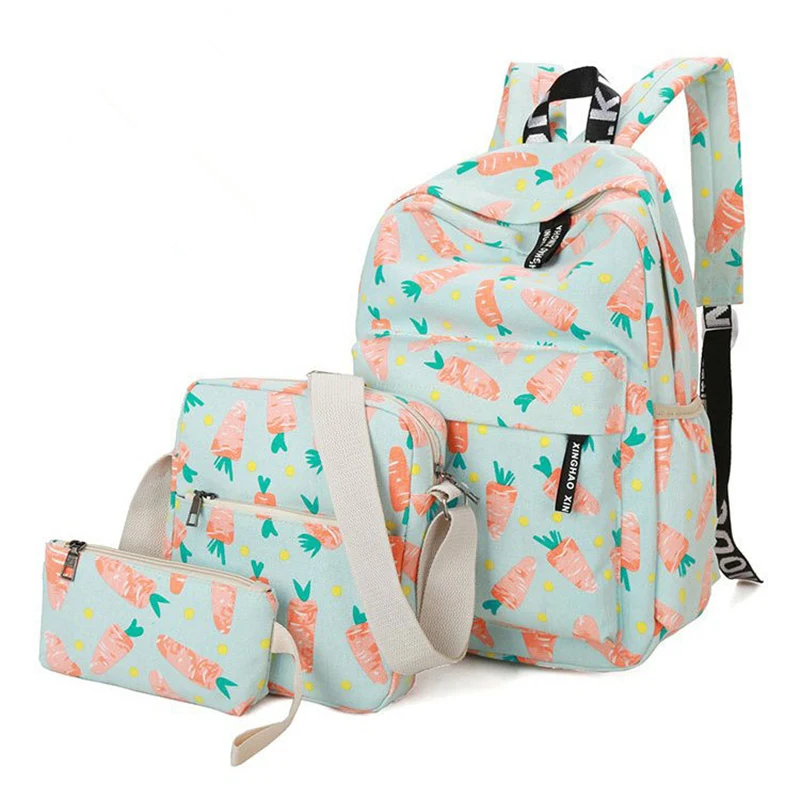 3 шт./компл. школьные сумки для девочек-подростков модные рюкзаки детей дорожная