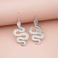 origin summer exaggeration twisted snake dangle earring for women girls silver color metallic vintage earring jewelry pendientes