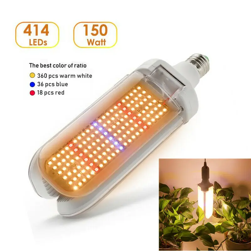

1200W E40 Full Spectrum LED Grow Light Bulb Growing 150W E27 Phytolamp Lighting For Indoor Plant Flower Veg Grow Tent Box