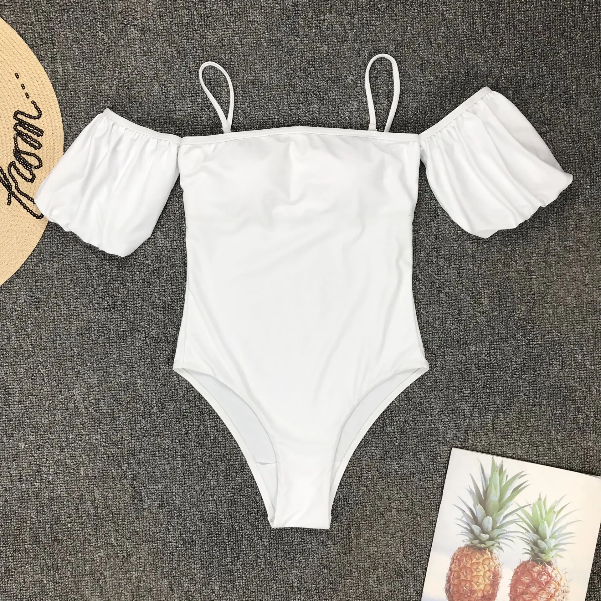 Новый сексуальный сетчатый слитный купальник с пышными рукавами женский