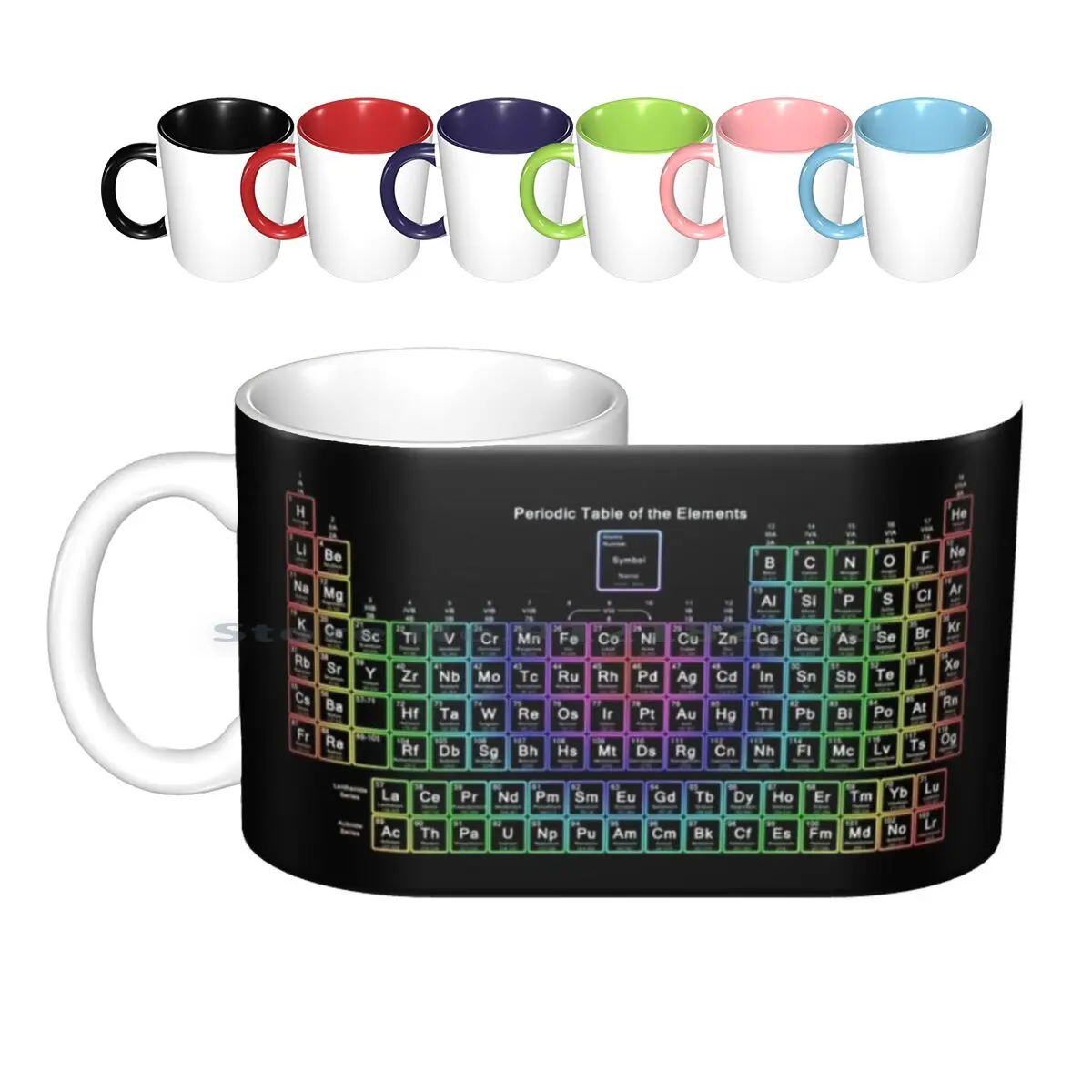 

Neon Rainbow Periodic Table Ceramic Mugs Coffee Cups Milk Tea Mug Periodic Table Neon Rainbow Chemistry Science Geek Nerd