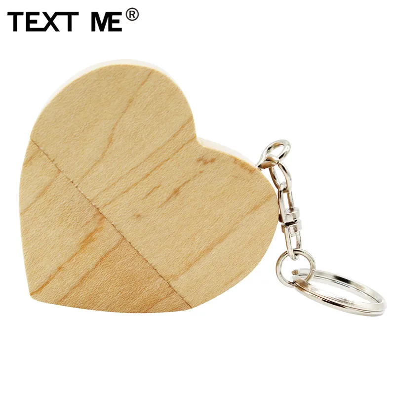 Usb флеш накопитель TEXT ME creative love maple mood из орехового дерева heartmodel 4 ГБ 8 16 32 64 usb 2 0|USB