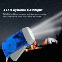 hot 3 led hand pressing dynamo crank power wind up flashlight portable torch light hand press crank outdoor camping lamp light