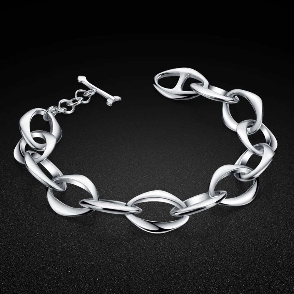 

Minimalist Women's 925 Sterling Silver Bracelet Classic Rolo Chain Bracelet Original Silver Accessories Fine Jewelry Gift