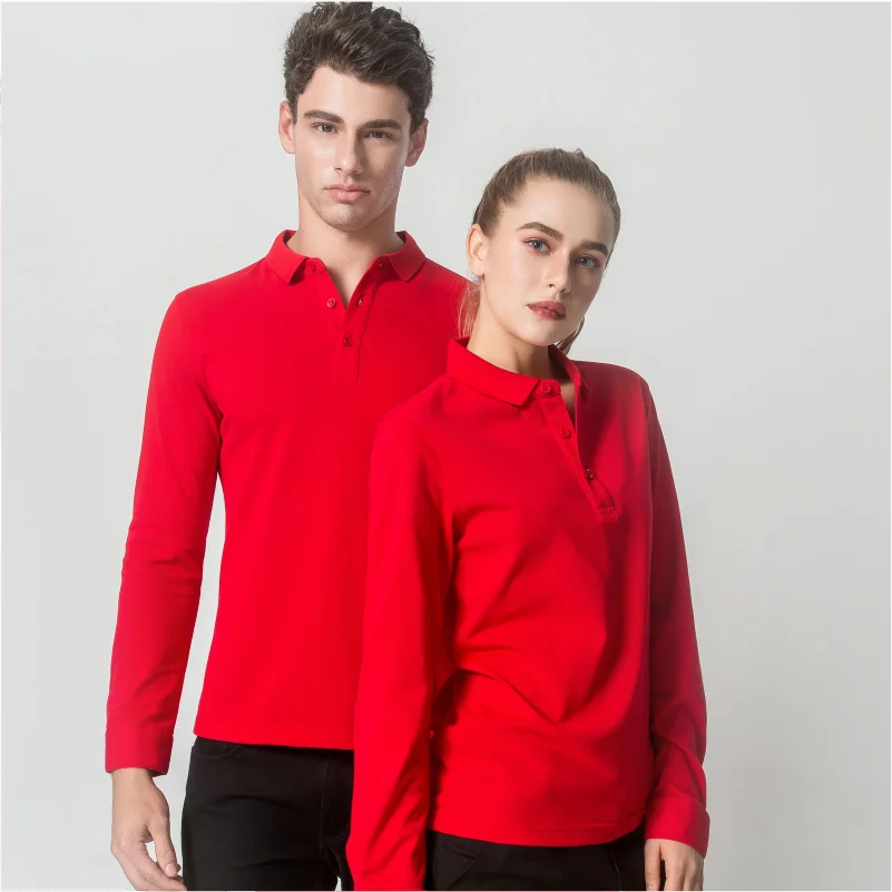 Осенняя мужская и женская рубашка-поло MYTEE с длинным рукавом вышивкой