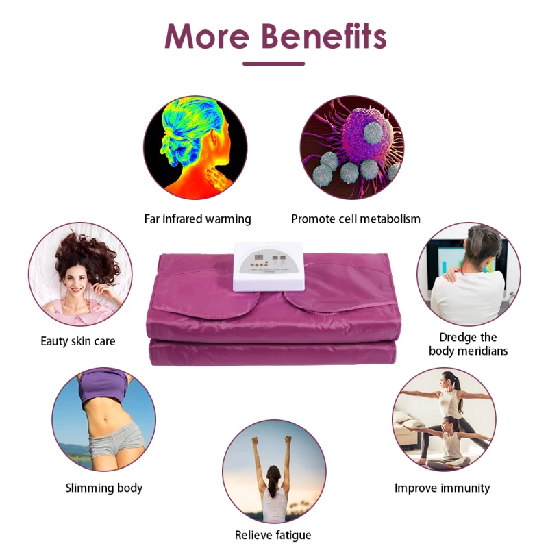 Upgrade Infrare Sauna Blanket for Weight Loss and Detox Hand-reachable Design Heating Home Spa with 50pcs Bath Bag | Дом и сад