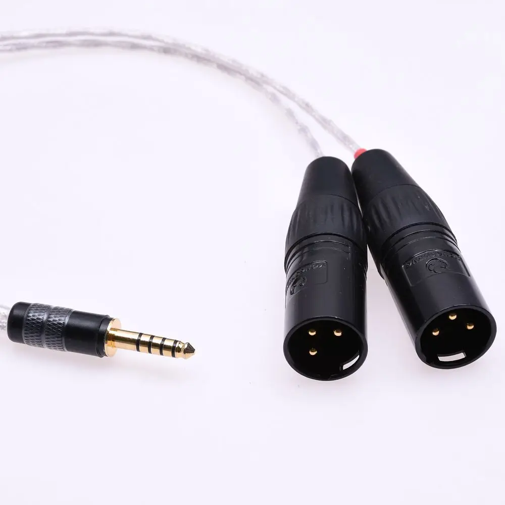 Hi-End 4 мм штекер 2 XLR 3-контактный сбалансированный аудио адаптер с серебряным