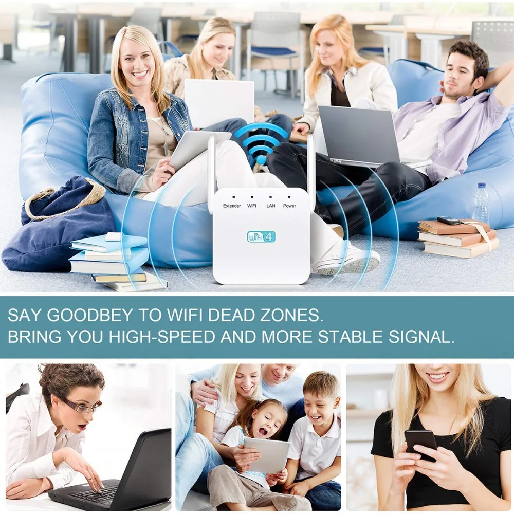 Беспроводной 300 Мбит/с WiFi ретранслятор расширитель диапазона AP Wi-Fi диапазон сигнала Усилитель расширитель Высокая совместимость с любым роутером