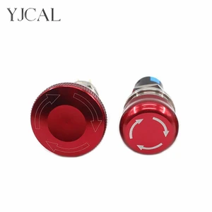 16mm 19mm Metal Push Emergency Stop Button Switch Mushroom Button Stop Switch On Off 1NO1NC 2NO2NC Latching Button With Socket