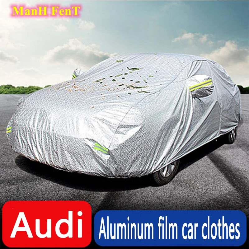 

For Audi Aluminum Film Car Cover Jacket A3 A4 A6 A5 Q3 Q5 Q7 Q2 Modified Sunscreen Rain Car Protective Cover